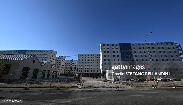 This photograph shows the Milano Cortina 2026 Olympic Village construction site, in Milan on July 31, 2025. The Winter Olympic Games Milano Cortina...