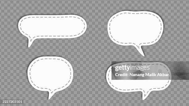speech bubbles paper torn, sticker, or icon set with transparent background - speech language pathologist stock illustrations