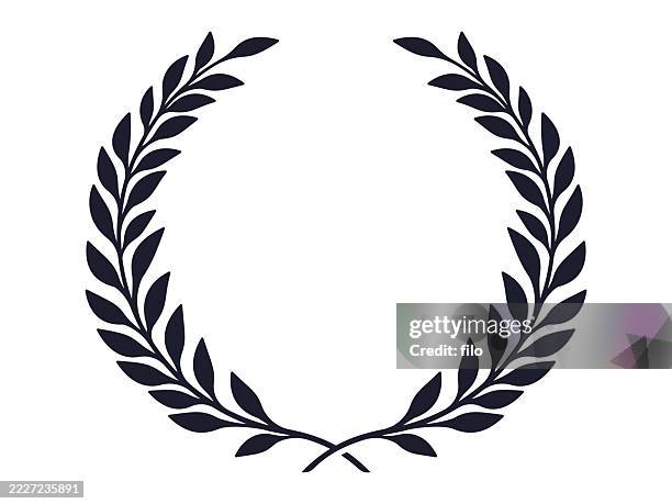 ilustraciones, imágenes clip art, dibujos animados e iconos de stock de diseño del premio laurel wreath - tipo-de-premio-de-cine