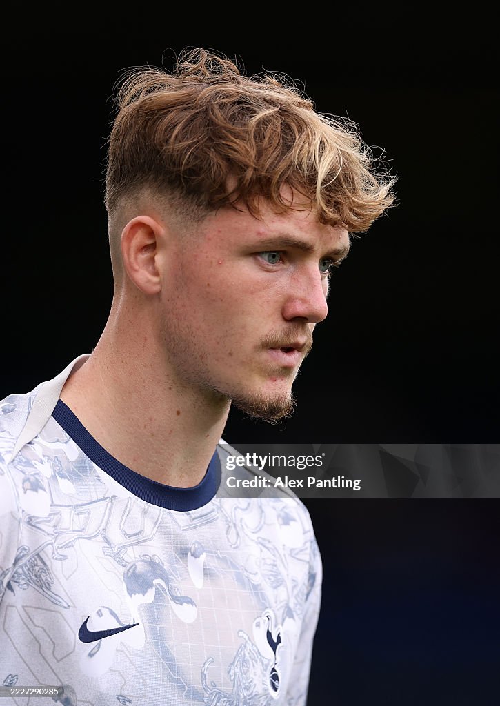 Alex Rowswell James Rowswell of Tottenham Hotspur warms up during the pre-season ...