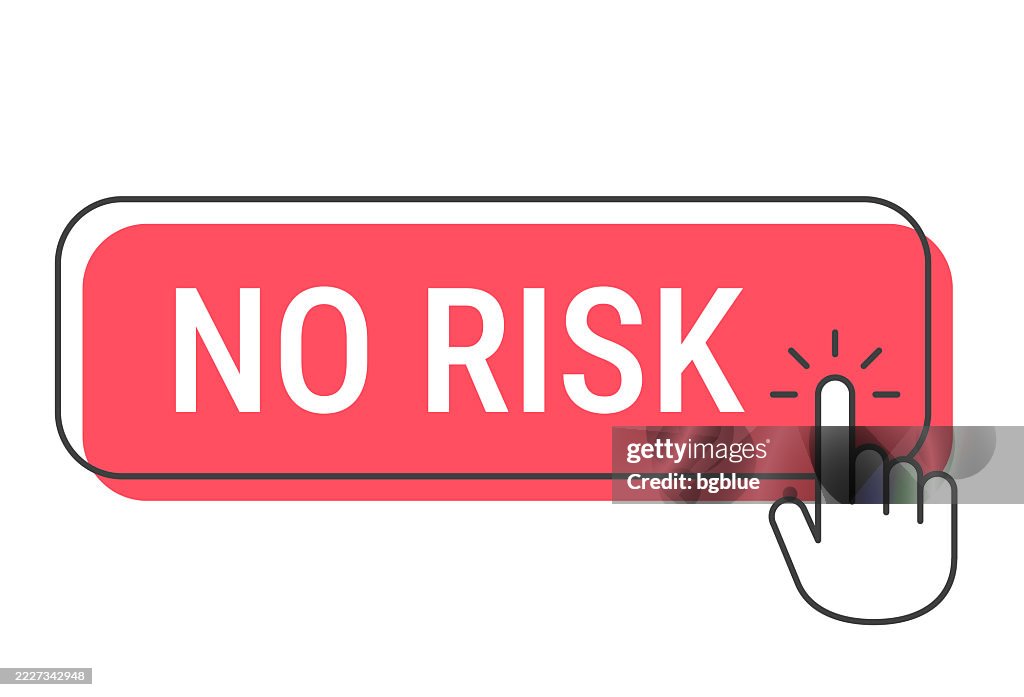 High Risk Clicker No Risk Click Button With Hand Cursor On White Background High-Res ...