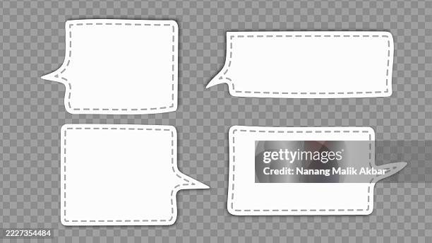 speech bubbles paper torn, sticker, or icon set with transparent background - speech language pathologist stock illustrations