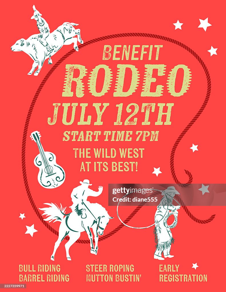 Writing Template Rodeo Cowboy Rodeo Poster Template With Bucking Bronco Cowgirl Bull Rider ...