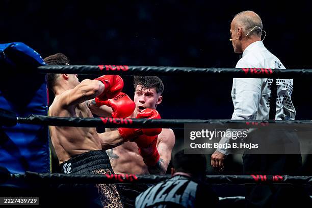 Argentinian influencer Tomas Mazza fight against spanish influencer Victor Melida aka byViruZz during "La Velada del Año V" at Estadio de La Cartuja...