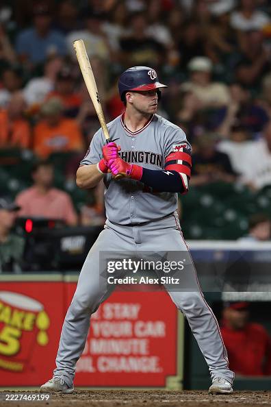 Nationals Riley Adams Riley Adams of the Washington Nationals bats during the ninth inning ...