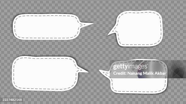 speech bubbles paper torn, sticker, or icon set with transparent background - speech language pathologist stock illustrations