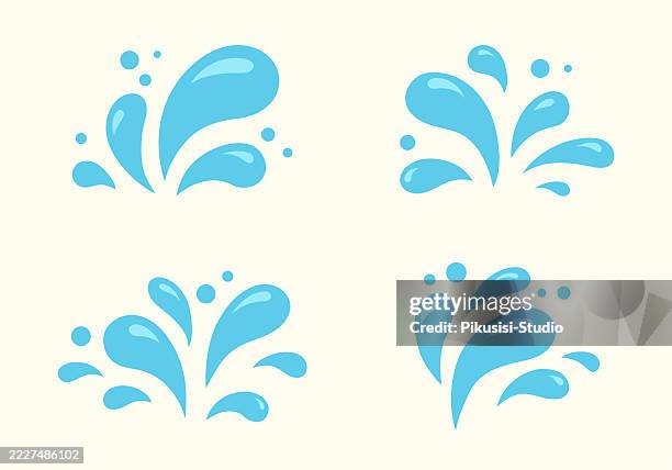 stockillustraties, clipart, cartoons en iconen met water drops or water splash element - spatten activiteit