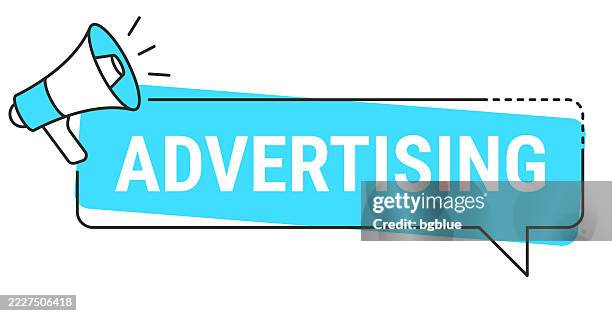 advertising - speech bubble and megaphone on white background - candidate stock illustrations