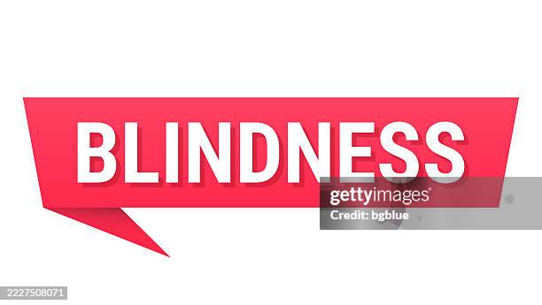 blindness - red speech bubble on blank background - blind stock illustrations
