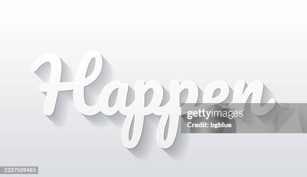 happen - flat design with paper cut effect on blank background - light breaking through stock illustrations