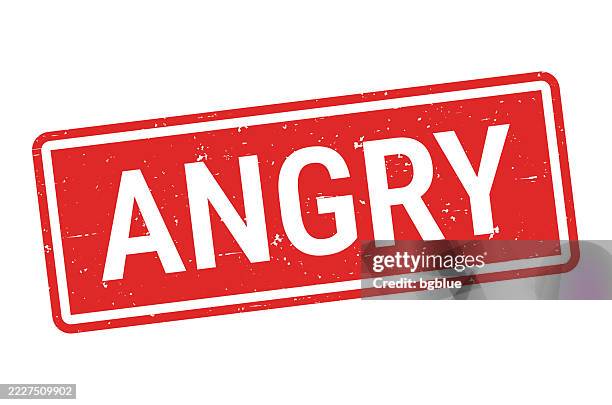 Angry Red Rubber Stamp On White Background High-Res Vector Graphic ...