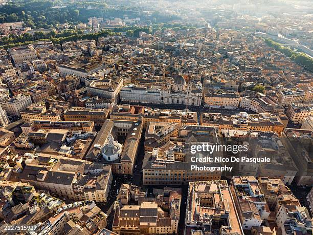View Over Rome Aerial View Over Rome Historic Center With Piazza Navona Italy High-Res ...