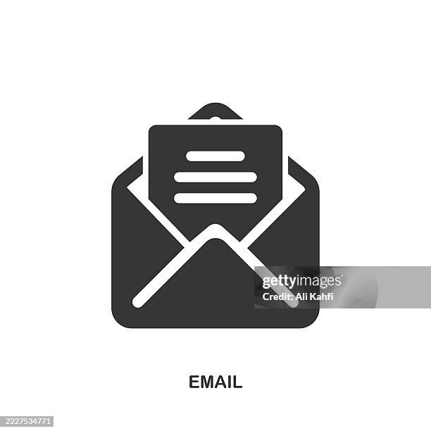 email glyph solid icon. solid icon that can be applied anywhere, simple, pixel perfect and modern style. - email stock illustrations