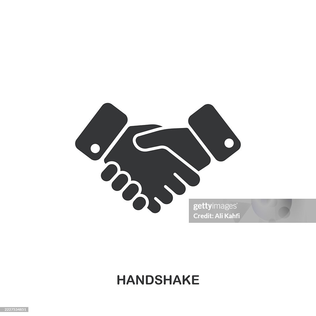 Handshake glyph solid icon. Solid icon that can be applied anywhere, simple, pixel perfect and modern style.