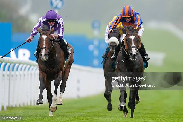 Wayne Lordan riding Scandinavia win The Al Shaqab Goodwood Cup Stakes at Goodwood Racecourse on July 29, 2025 in Chichester, England.