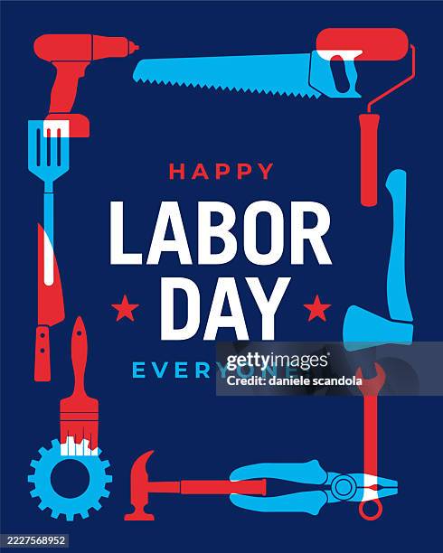 labor day background with tools. - working hands stock illustrations