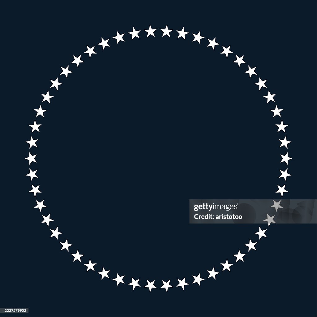 US Stars circle on blue background.