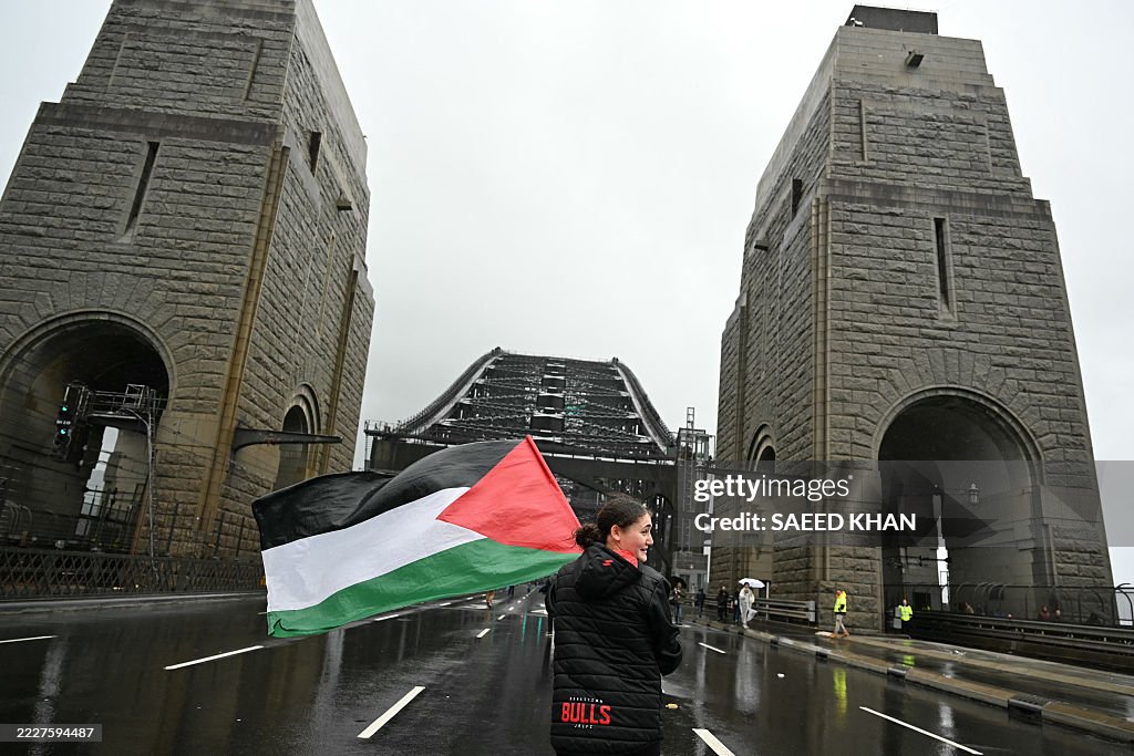TOPSHOT-AUSTRALIA-PALESTINIAN-ISRAEL-CONFLICT-PROTEST