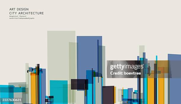 abstract city architecture concepts background - three dimensional background cubes stock illustrations
