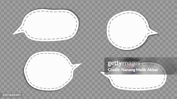 speech bubbles paper torn, sticker, or icon set with transparent background - speech language pathologist stock illustrations