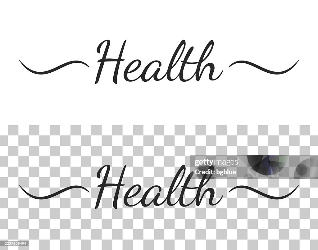 Medical In Calligraphy Health Calligraphy Text With Swashes On Blank Background High-Res ...