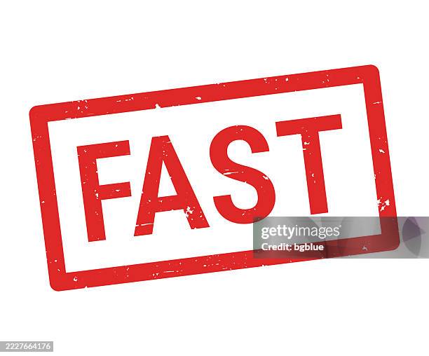 fast - red rubber stamp on white background - precision logo stock illustrations