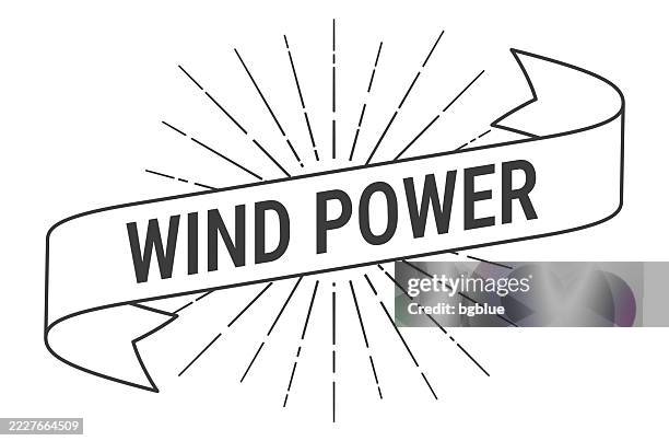 Wind Power Banner With Sunbursts On White Background High-Res Vector ...
