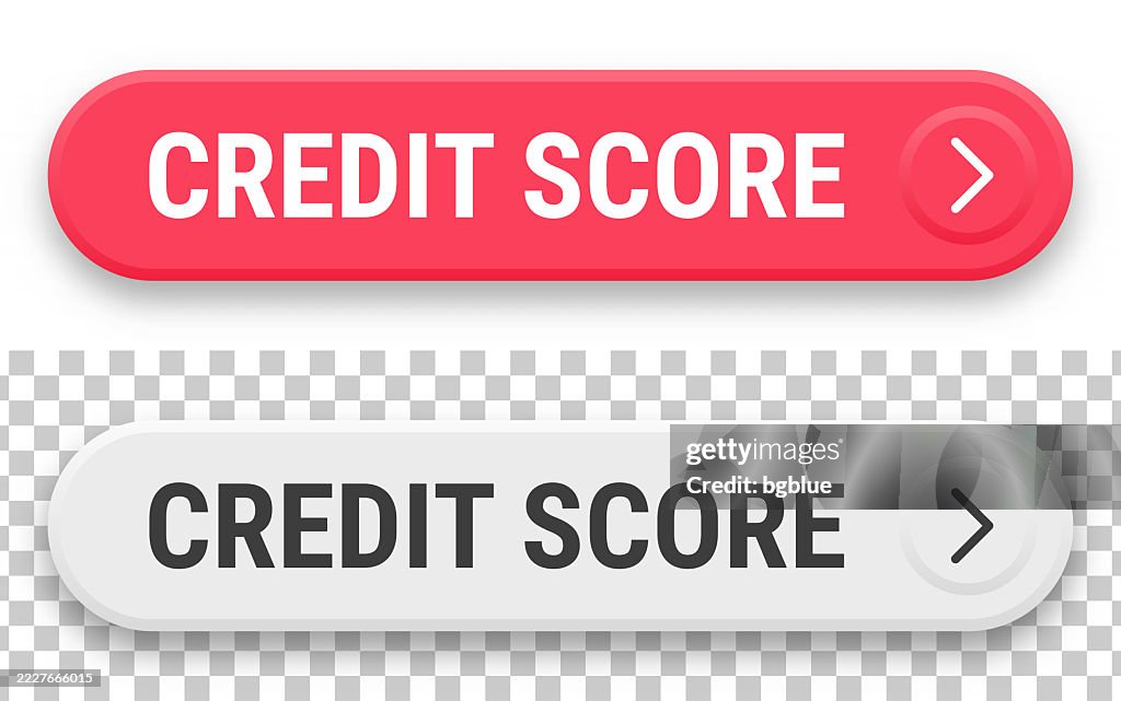 Menu Credits Button Credit Score 3d Click Web Buttons On Blank Background High-Res Vector ...