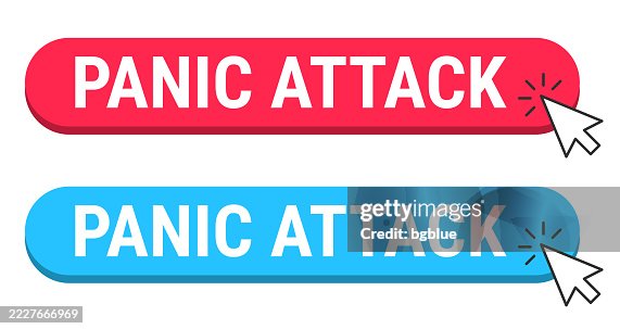 Panic Attack Red And Blue Buttons With Cursor On White Background High ...