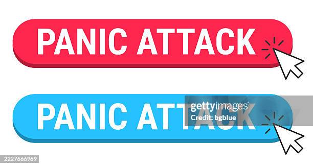 Button Panic Atack Panic Attack Red And Blue Buttons With Cursor On White Background High ...