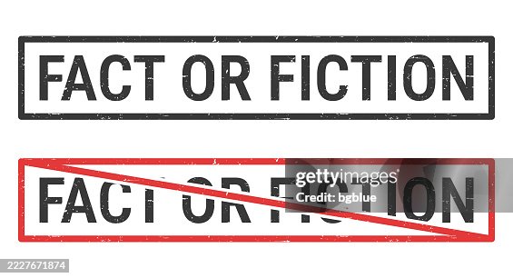 Fact Or Fallacy Lettering Fact Or Fiction Rubber Stamps With Crossed Out Stamp On White ...