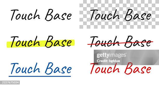 Base Text Sign Touch Base Handwritten Text Highlighted Crossed Out Underlined On Blank ...