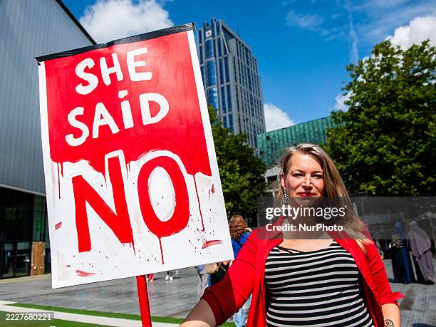 The Dutch feminist organization ''Dolle Mina'' holds a national protest march against femicide in Rotterdam, Netherlands, on August 3, 2025.