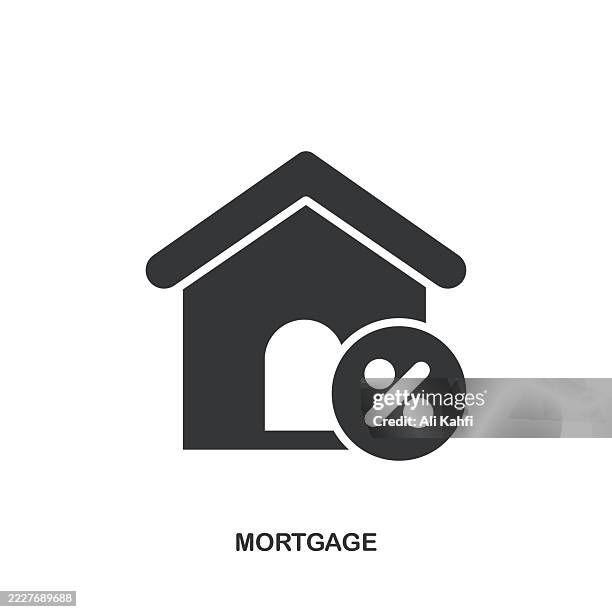 mortgage glyph solid icon. solid icon that can be applied anywhere, simple, pixel perfect and modern style. - mortgage document stock illustrations