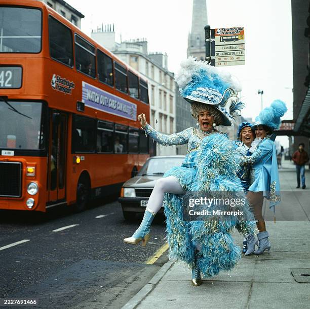 Actor and comedian Stanley Baxter as the Pantomime Dame, UK, November 1983.