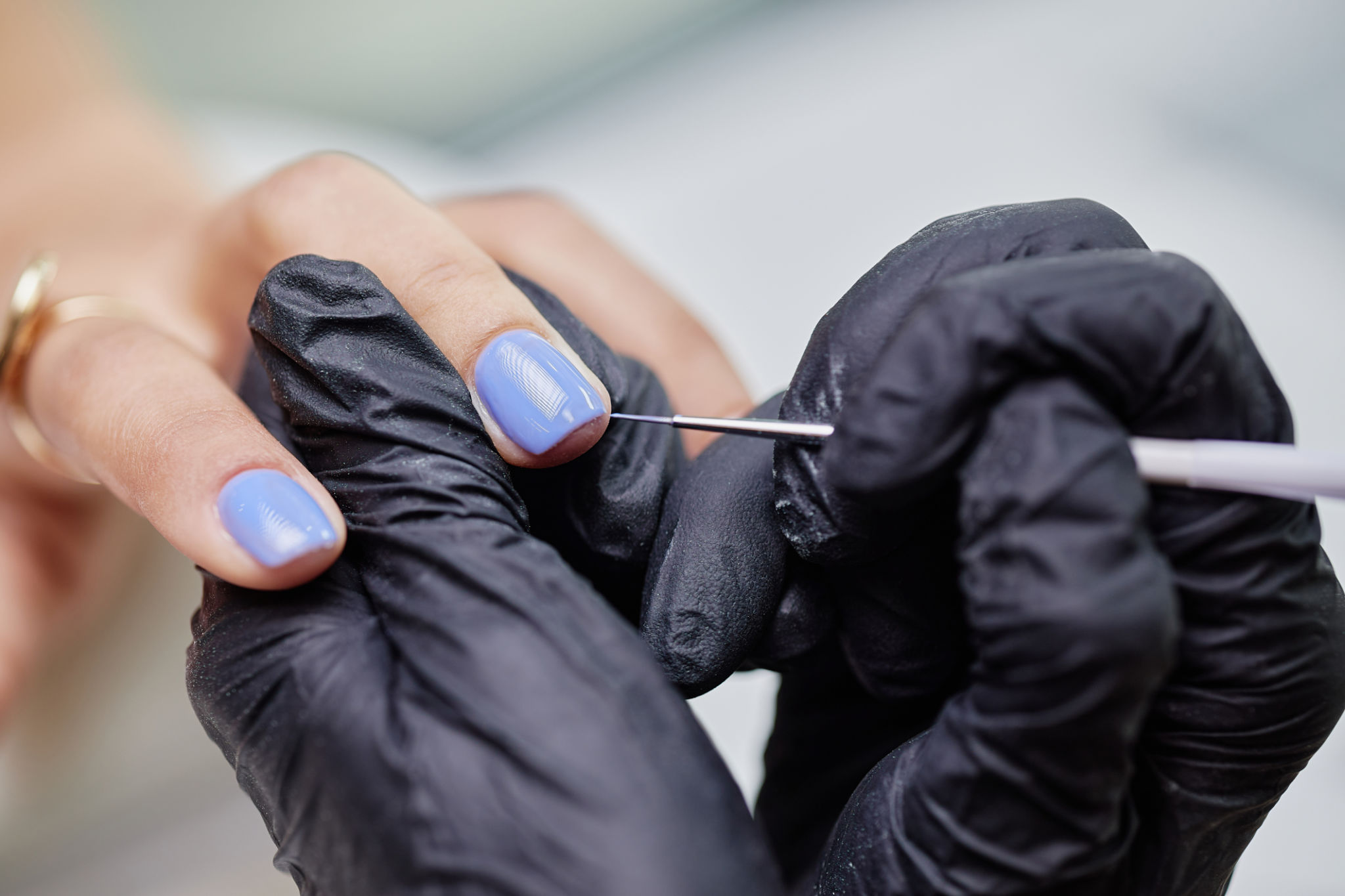 applying nail polish