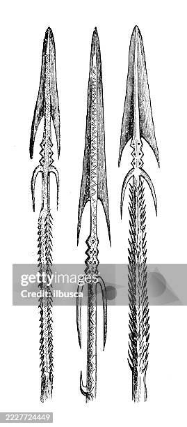 africa, bongo weapons - spear stock illustrations