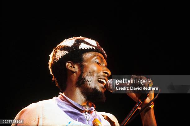Jamaican singer, musician and actor Jimmy Cliff performs live at the Hammersmith Odeon in London, England, November 1978.