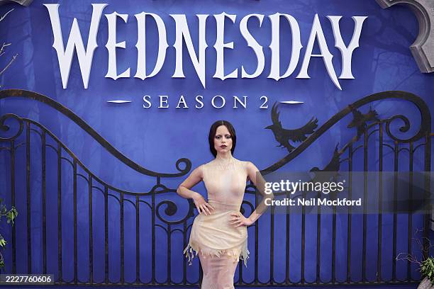 Jenna Ortega attends the "Wednesday" Season 2, Part 1 Global Premiere at Central Hall, Westminster on July 30, 2025 in London, England.