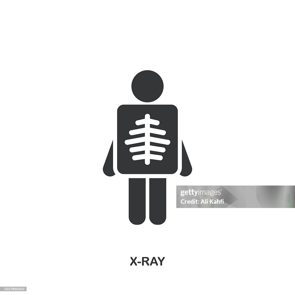 X-Ray glyph solid icon. Solid icon that can be applied anywhere, simple, pixel perfect and modern style.