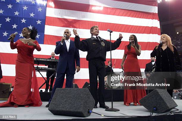 Patti LaBelle, James Ingram, Barry Manilow, Yolanda Adams, and Wynonna performing at the Super Bowl XXXVI - Pre Game Show at the Louisiana Superdome...