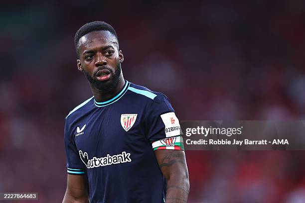 Iñaki Williams of Athletic Club during the pre-season friendly match between Liverpool v Athletic Club Bilbao at Anfield on August 4, 2025 in...