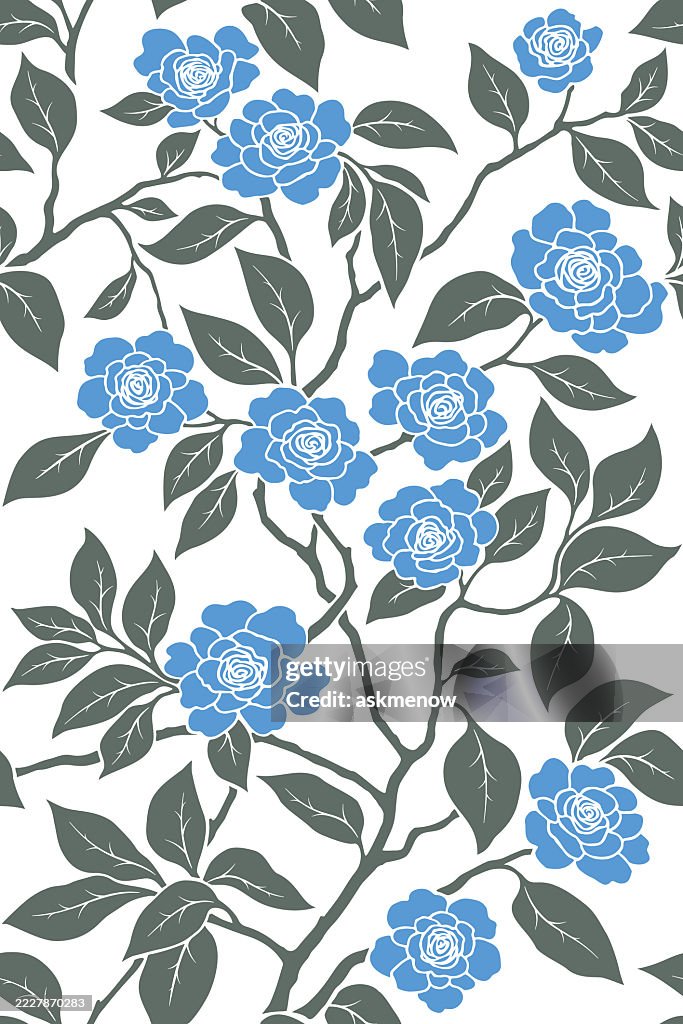 Rose garden seamless pattern