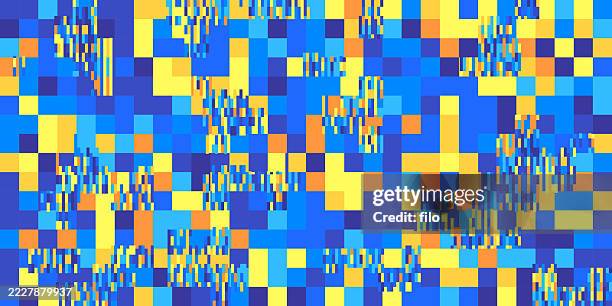 glitch digital pixel abstract background - combined forces stock illustrations