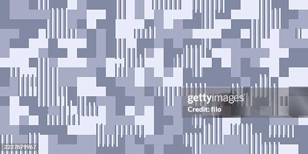 glitch gray camouflage digital pixel abstract background - digital camouflage pattern stock illustrations