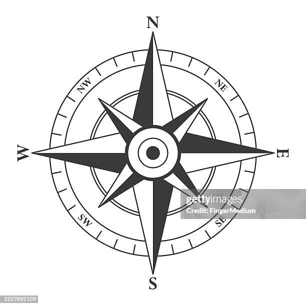 illustrations, cliparts, dessins animés et icônes de icône de boussole - boussole