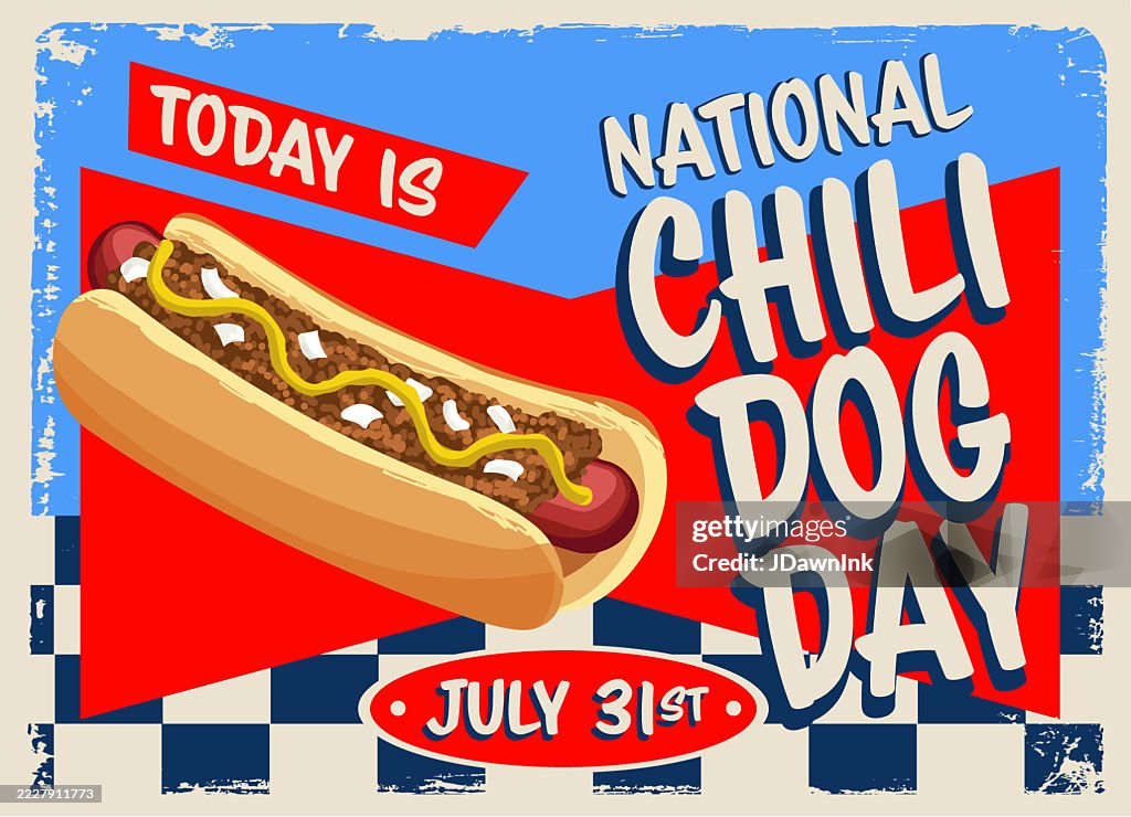 National Chili Dog Day July 31 retro vintage Diner web banner design
