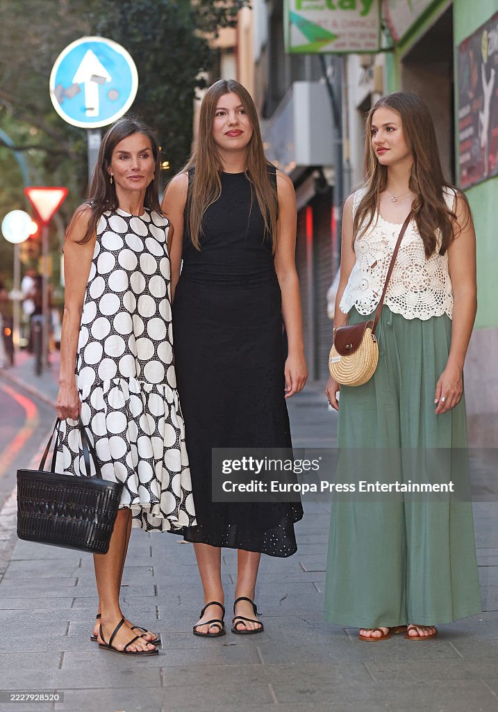 Queen Letizia, Princess Leonor And Infanta Sofia Enjoy An Afternoon At The Movies With The Stars Of The Movie