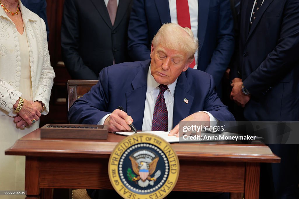 President Trump Signs Executive Order In White House's Roosevelt Room