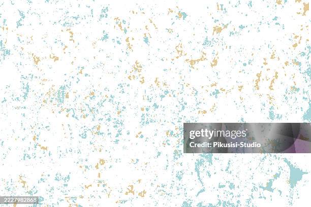 grunge wall texture with patina effect in light blue and beige - cement plaster stock illustrations
